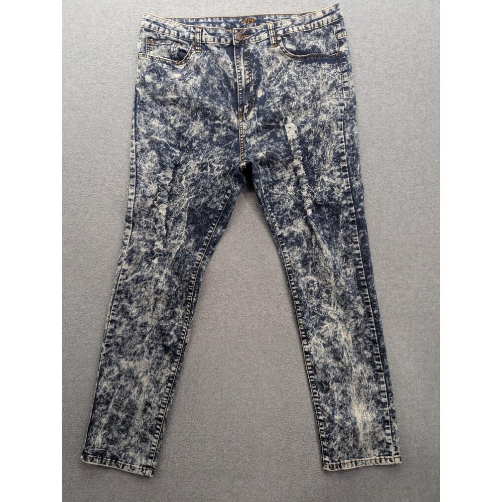 VIP Jeans High Rise Skinny Jeans Juniors 22 Blue Acid Wash Distressed Stretch